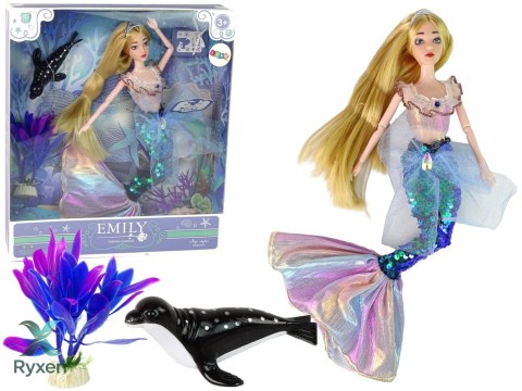 Lalka Dla Dzieci Emily Syrenka Zielona Akcesoria LEAN TOYS
