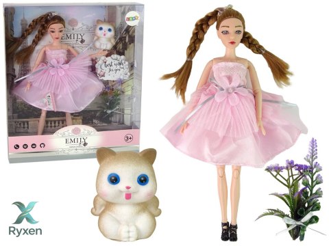 Lalka Dla Dzieci Emily Warkocze Kot Kwiaty LEAN TOYS