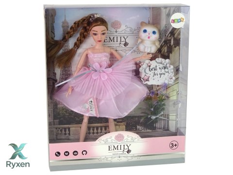 Lalka Dla Dzieci Emily Warkocze Kot Kwiaty LEAN TOYS