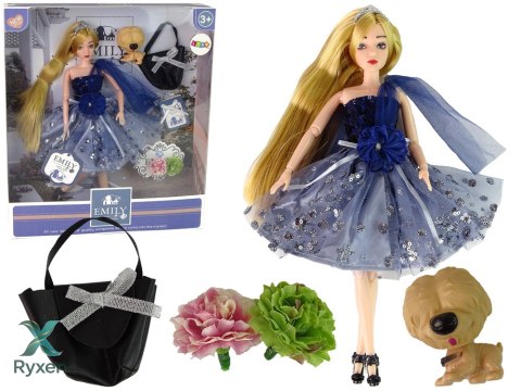 Lalka Dla Dzieci Emily Z Pieskiem Torebką Kwiatami LEAN TOYS