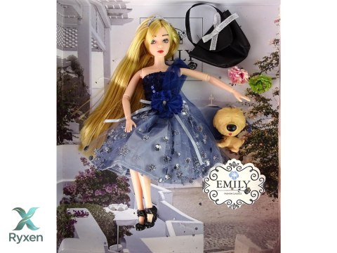 Lalka Dla Dzieci Emily Z Pieskiem Torebką Kwiatami LEAN TOYS