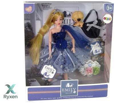 Lalka Dla Dzieci Emily Z Pieskiem Torebką Kwiatami LEAN TOYS
