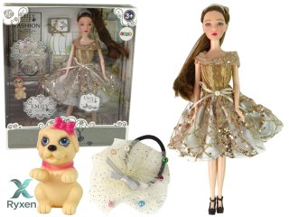 Lalka Dla Dzieci Emily z Pieskiem Długie Włosy LEAN TOYS