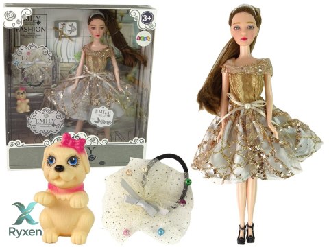 Lalka Dla Dzieci Emily z Pieskiem Długie Włosy LEAN TOYS