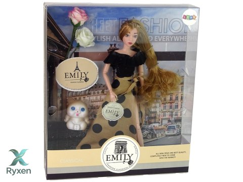 Lalka Emily z Kotkiem Różami Długie Włosy LEAN TOYS