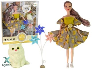 Lalka Emily z Wiatrakiem Kotek Dla Dzieci LEAN TOYS