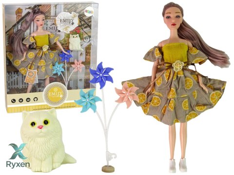 Lalka Emily z Wiatrakiem Kotek Dla Dzieci LEAN TOYS