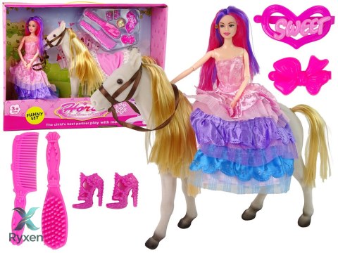 Lalka Księżniczka z Białym Kucykiem Figurki Akcesoria LEAN TOYS