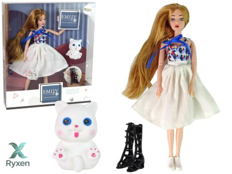 Lalka dla Dzieci Lalka z Kotkiem Długie Brązowe Włosy LEAN TOYS