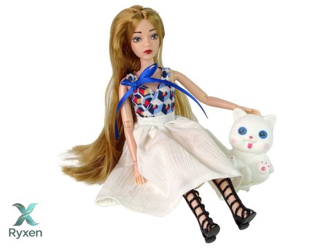 Lalka dla Dzieci Lalka z Kotkiem Długie Brązowe Włosy LEAN TOYS