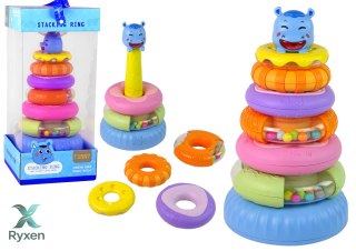 Piramidka Edukacyjna Kolorowe Obręcze LEAN TOYS