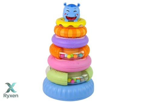 Piramidka Edukacyjna Kolorowe Obręcze LEAN TOYS