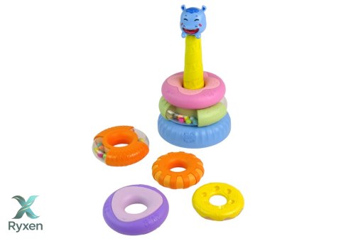 Piramidka Edukacyjna Kolorowe Obręcze LEAN TOYS