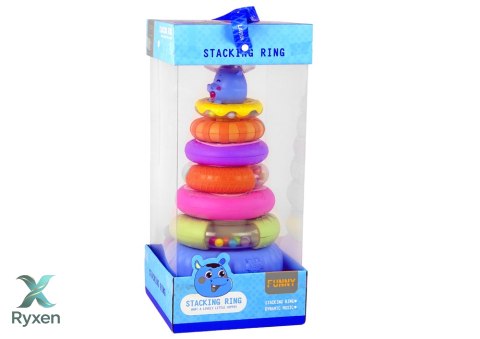 Piramidka Edukacyjna Kolorowe Obręcze LEAN TOYS