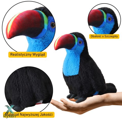 Pluszowy Ptak Tukan Maskotka Przytulanka Niebieski 20cm LEAN TOYS