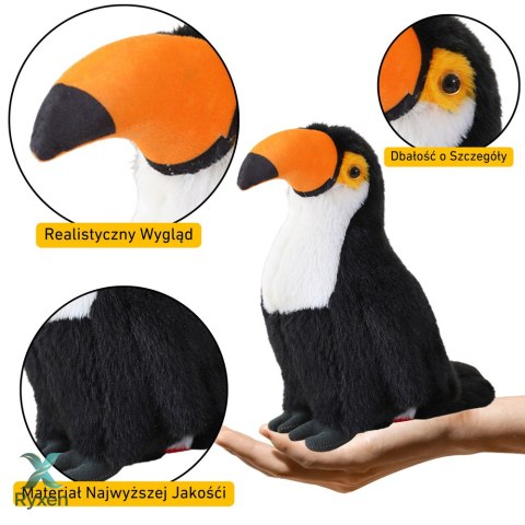 Pluszowy Ptak Tukan Pluszak Maskotka Przytulanka Biały 35cm LEAN TOYS
