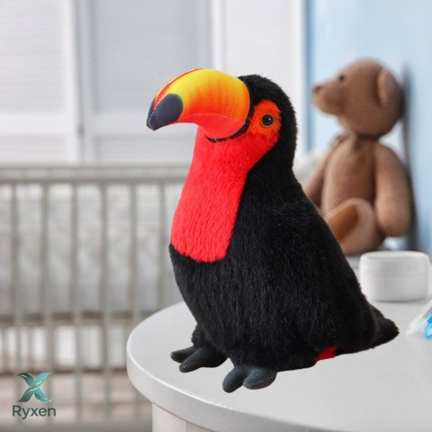 Pluszowy Ptak Tukan Pluszak Maskotka Przytulanka Czerwony 20cm LEAN TOYS