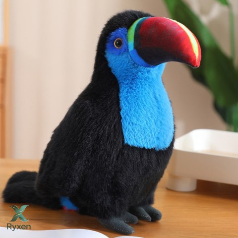 Pluszowy Ptak Tukan Pluszak Maskotka Przytulanka Niebieski 30cm LEAN TOYS
