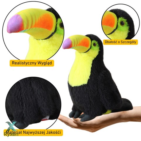 Pluszowy Ptak Tukan Pluszak Maskotka Przytulanka Żółty 30cm LEAN TOYS