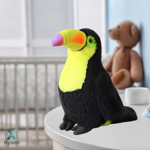 Pluszowy Ptak Tukan Pluszak Maskotka Przytulanka Żółty 30cm LEAN TOYS