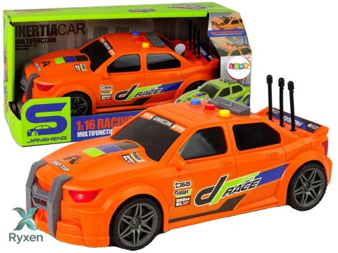 Samochód Sportowy Wyścigowy Światła Dźwięki Pomarańczowy 1:16 LEAN TOYS