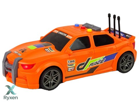 Samochód Sportowy Wyścigowy Światła Dźwięki Pomarańczowy 1:16 LEAN TOYS