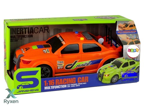 Samochód Sportowy Wyścigowy Światła Dźwięki Pomarańczowy 1:16 LEAN TOYS