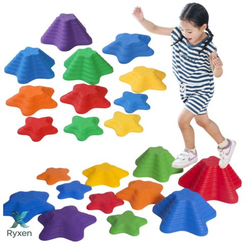 Ścieżka Sensoryczna Kamienie 3 Rozmiary 6 Kamieni Kolorowe LEAN TOYS
