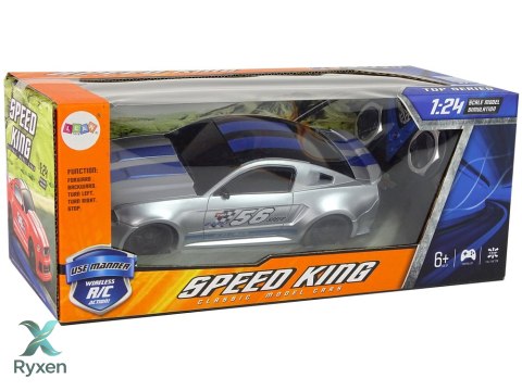 Sportowe Szybkie Auto Zdalnie Sterowane R/C Srebrne 1:24 Speed King LEAN TOYS