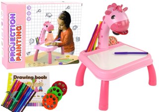 Tablica Projektor Rzutnik Do Nauki Rysowania Dinozaur Różowy LEAN TOYS