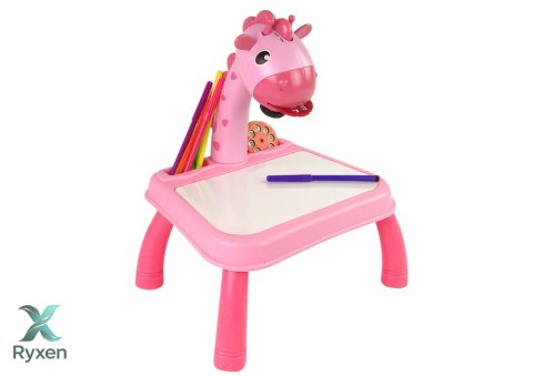Tablica Projektor Rzutnik Do Nauki Rysowania Dinozaur Różowy LEAN TOYS