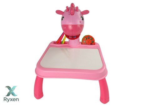 Tablica Projektor Rzutnik Do Nauki Rysowania Dinozaur Różowy LEAN TOYS
