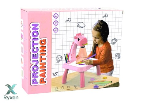 Tablica Projektor Rzutnik Do Nauki Rysowania Dinozaur Różowy LEAN TOYS