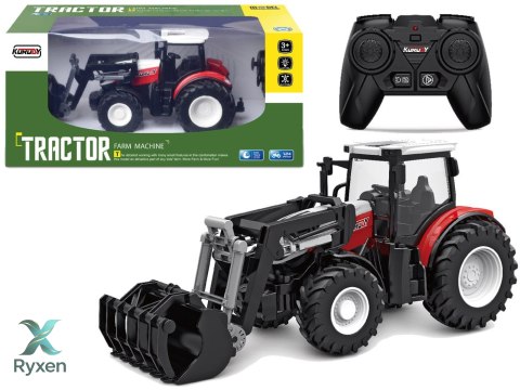 Traktor Czerwony Zdalnie Sterowany 2,4 G Ruchoma Łyżka 1:24 LEAN TOYS