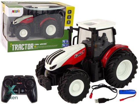 Traktor Rolniczy 1:24 Zdalnie sterowany R/C Pilot Farma Biało Czerwony LEAN TOYS