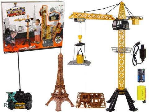 Wysoki Dźwig Żuraw Budowlany 90 cm Pilot R/C Wieża Eiffla LEAN TOYS