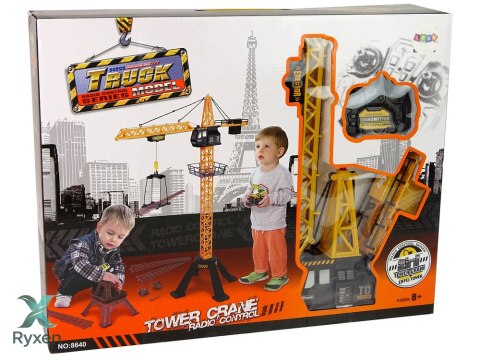 Wysoki Dźwig Żuraw Budowlany 90 cm Pilot R/C Wieża Eiffla LEAN TOYS