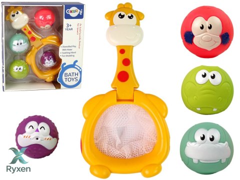 Zabawka Do Kąpieli Mini Koszykówka Żyrafa Gumowe Piłki LEAN TOYS