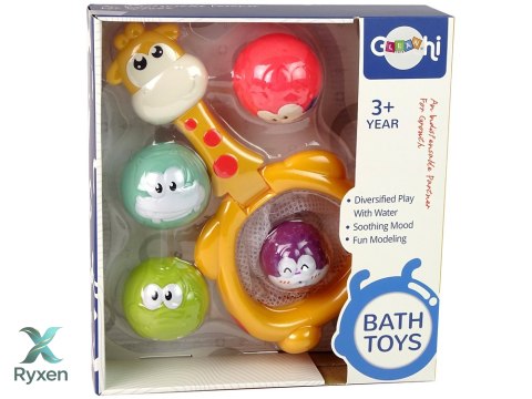 Zabawka Do Kąpieli Mini Koszykówka Żyrafa Gumowe Piłki LEAN TOYS