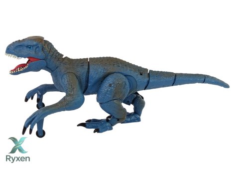 Zdalnie Sterowany Dinozaur Velociraptor Dźwięk Odgłosy Ryczenia Niebieski LEAN TOYS