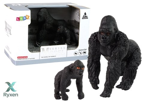 Zestaw 2 Figurek Goryle Goryl z Młodym Zwierzęta Świata LEAN TOYS