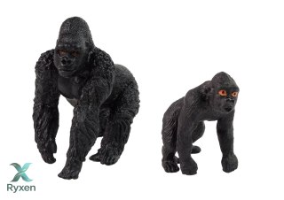 Zestaw 2 Figurek Goryle Goryl z Młodym Zwierzęta Świata LEAN TOYS