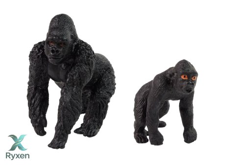 Zestaw 2 Figurek Goryle Goryl z Młodym Zwierzęta Świata LEAN TOYS
