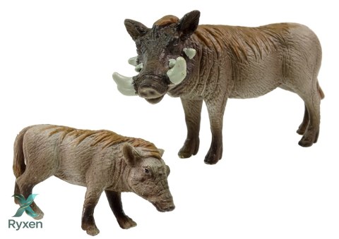 Zestaw 2 Figurek Guziec Afrykański z Młodym Seria Zwierzęta Świata LEAN TOYS