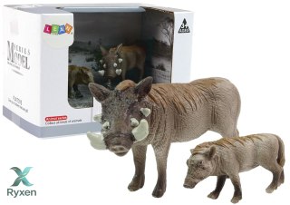 Zestaw 2 Figurek Guziec Afrykański z młodym Seria Zwierzęta Świata LEAN TOYS