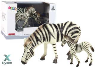 Zestaw 2 Figurek Zebra z Młodym Zebry Figurka Zwierzęta LEAN TOYS