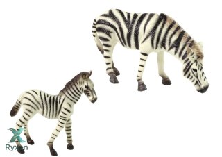 Zestaw 2 Figurek Zebra z Młodym Zebry Figurka Zwierzęta LEAN TOYS