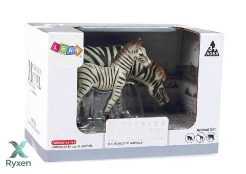 Zestaw 2 Figurek Zebra z Młodym Zebry Figurka Zwierzęta LEAN TOYS