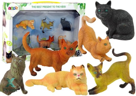 Zestaw 6 Figurek Koty Rasowe Koty Domowe LEAN TOYS