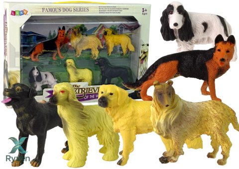 Zestaw 6 Figurek Psów Figurka Pies Psy Rasowe LEAN TOYS